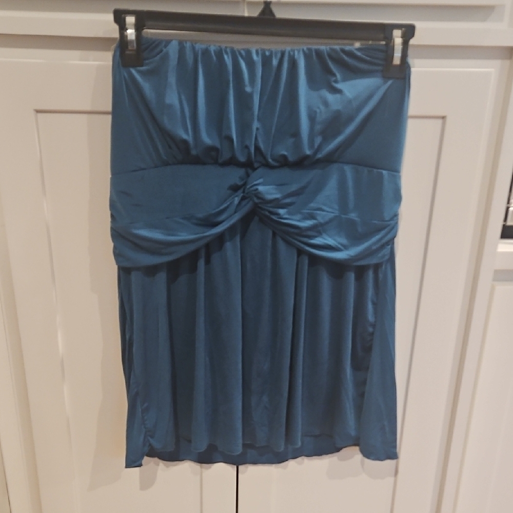 Elegant Blue Ruched Shirt